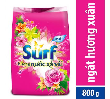 Bột giặt Surf  Hương nước xả vải ngát Hương Xuân gói 800g Thùng 18 gói